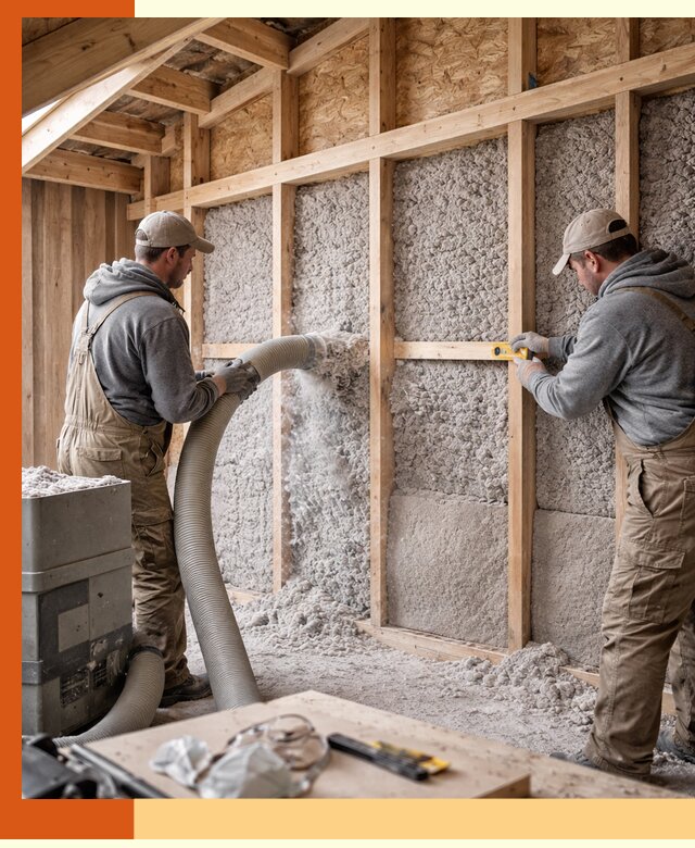 Утепление эковатой стен, потолков и перекрытий в Боровичах