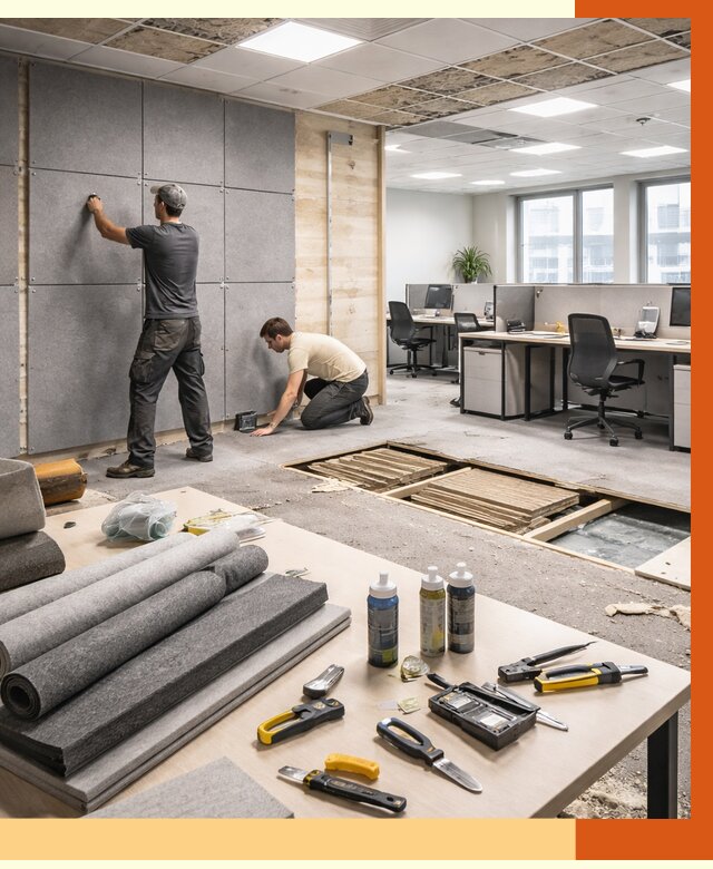 Профессиональная шумоизоляция офиса в Боровичах от 7036 руб. за м2 | ТепломастерБрв