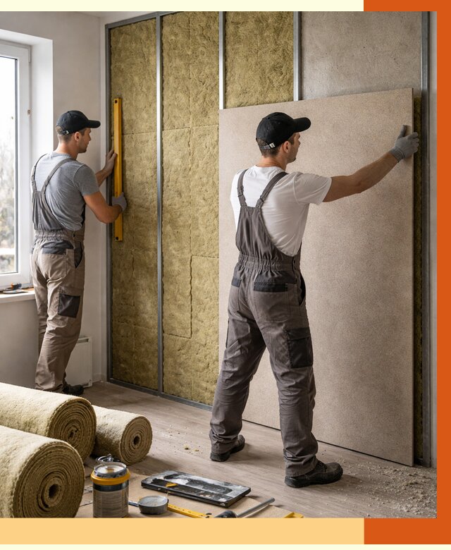 Шумоизоляция стен в Боровичах от 4690 руб/м2 — звукоизоляция стен под ключ | ТепломастерБрв