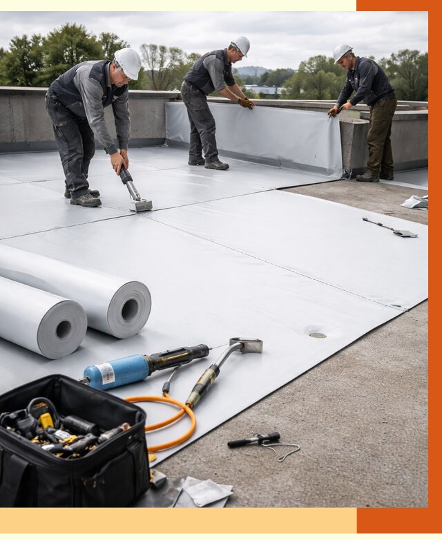 Гидроизоляция мембранной кровли в Боровичах от 7817 руб./м² — профессионально | ТепломастерБрв