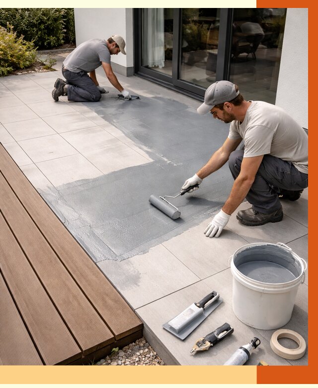 Гидроизоляция террасы в Боровичах под ключ от 7817 руб./м² | ТепломастерБрв