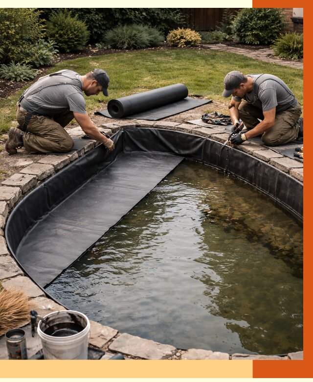 Гидроизоляция пруда в Боровичах от 15635 руб. под ключ | ТепломастерБрв профессионально