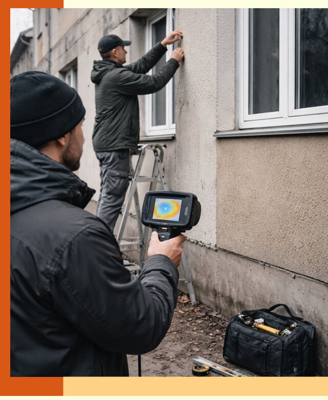Тепловизионное обследование фасада в Боровичах для выявления дефектов