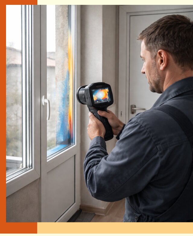 Тепловизионное обследование окон и дверей в Боровичах