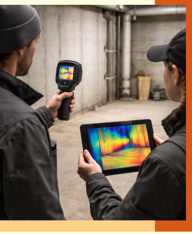 Тепловизионное обследование подвала в Боровичах от 4690 руб. — проверка гидроизоляции | ТепломастерБрв