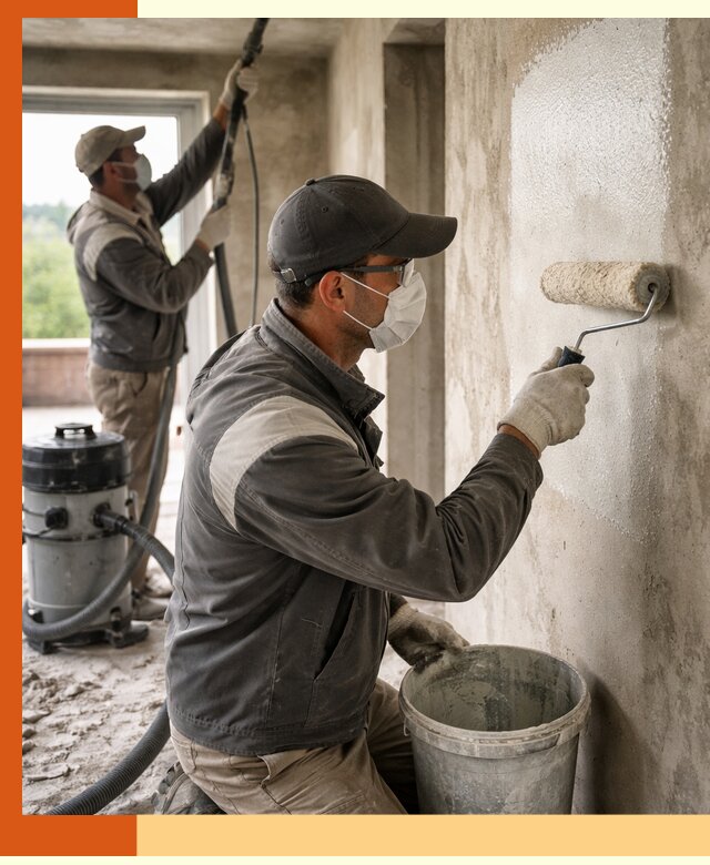 Подготовка поверхности под напыление утеплителя в Боровичах