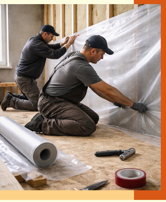 Монтаж пароизоляции в Боровичах от 2606 руб. — установка и укладка под ключ | ТепломастерБрв