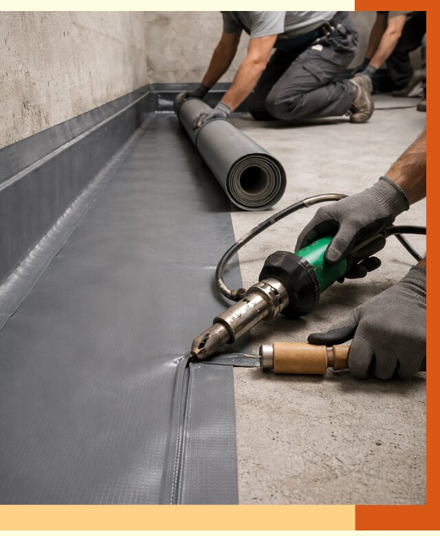 Монтаж гидроизоляционной мембраны в Боровичах от 1037 руб/м2 | ТепломастерБрв