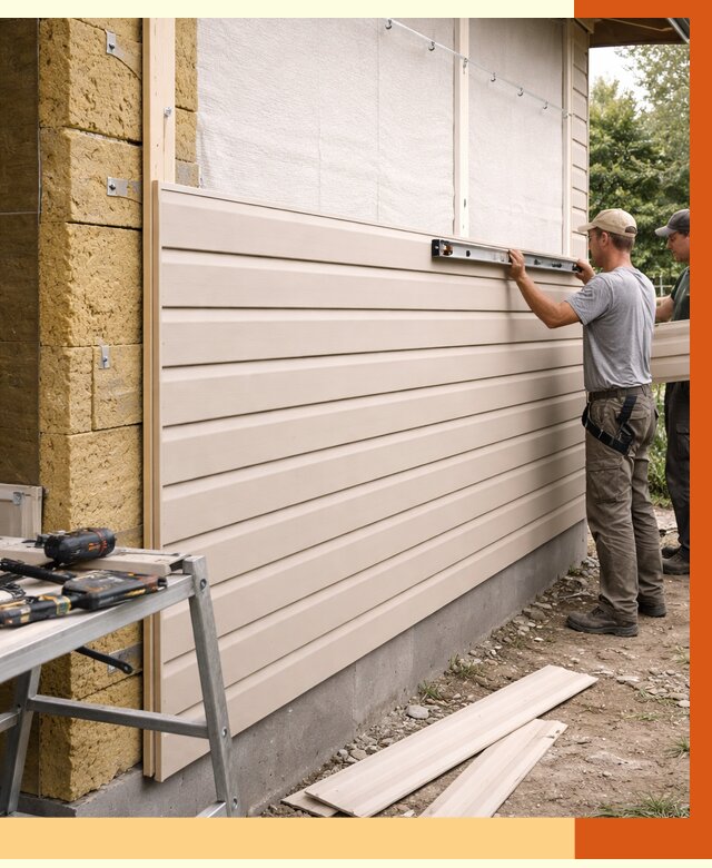 Монтаж сайдинга после утепления в Боровичах от 1928 руб. — обшивка и облицовка | ТепломастерБрв